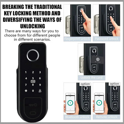 Smart Outdoor Gate Lock with Fingerprint Access & WiFi App Control – Waterproof Design