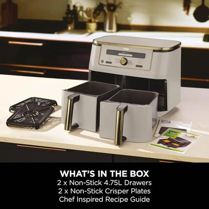 MAX Dual Zone Digital Air Fryer – 9.5L Capacity, 2 Drawers, 6-in-1 Cooking Functions